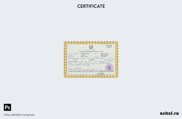 Цифровая загрузка PSD шаблона свидетельства о браке в Италии